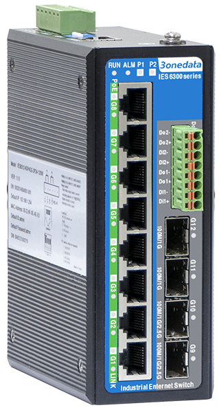 10/12口全千兆二层网管型工业以太网交换机（PoE和I/O可选）